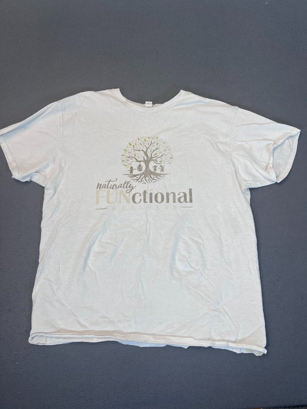 Fruit Of The Loom Naturally Functional Wellness Unisex Large Graphic Shirt White